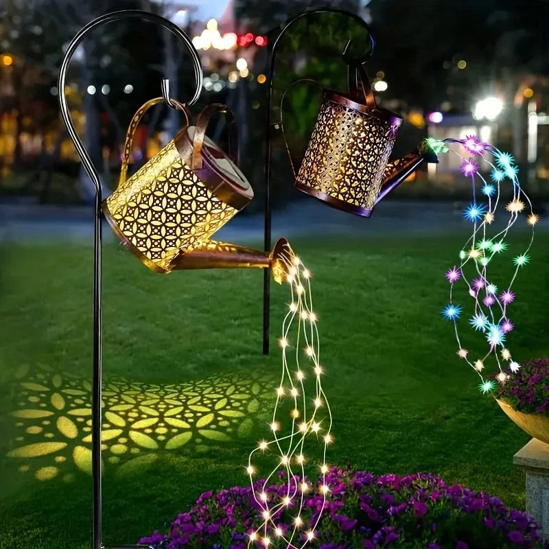 Metal Lantern Solar Watering Can