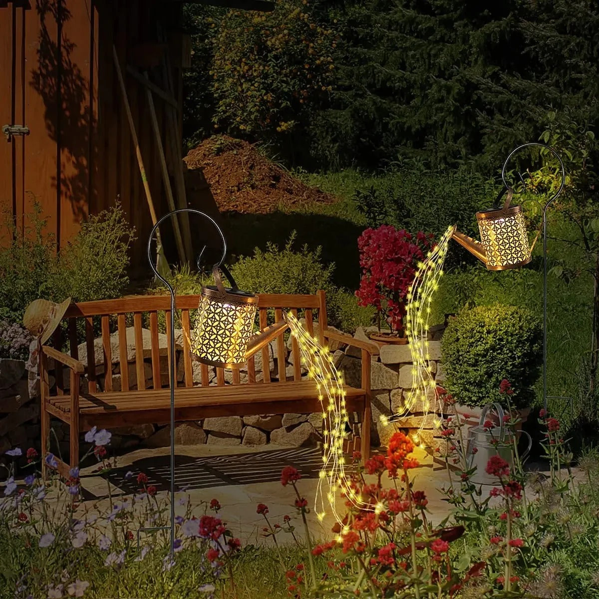 Metal Lantern Solar Watering Can
