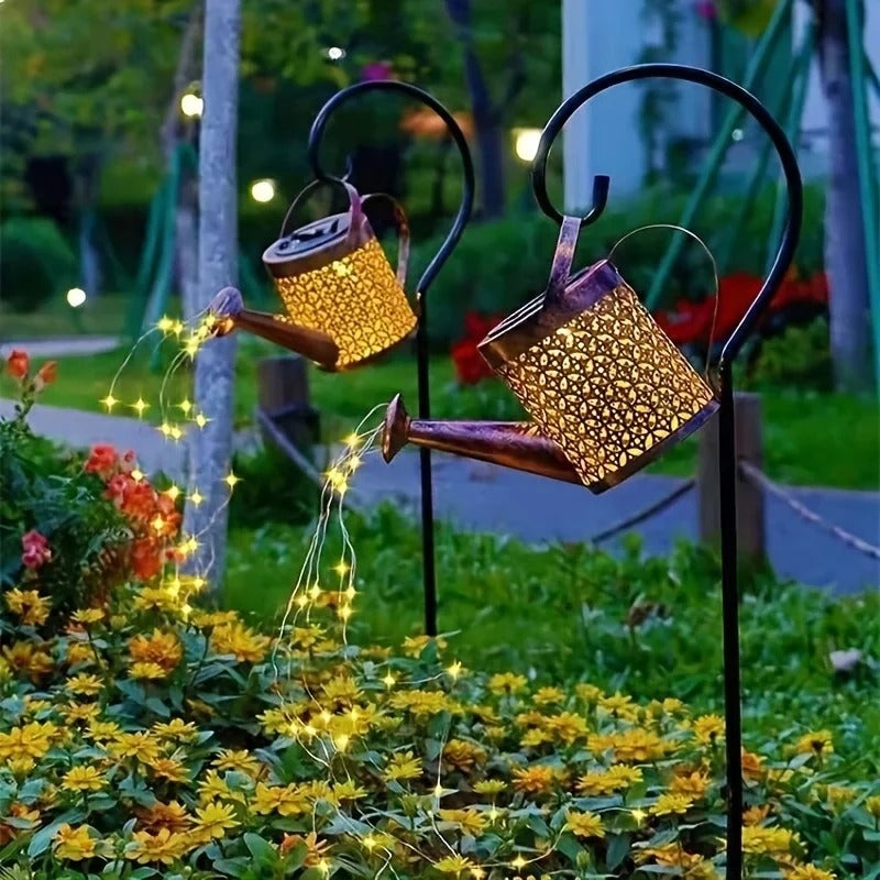Metal Lantern Solar Watering Can