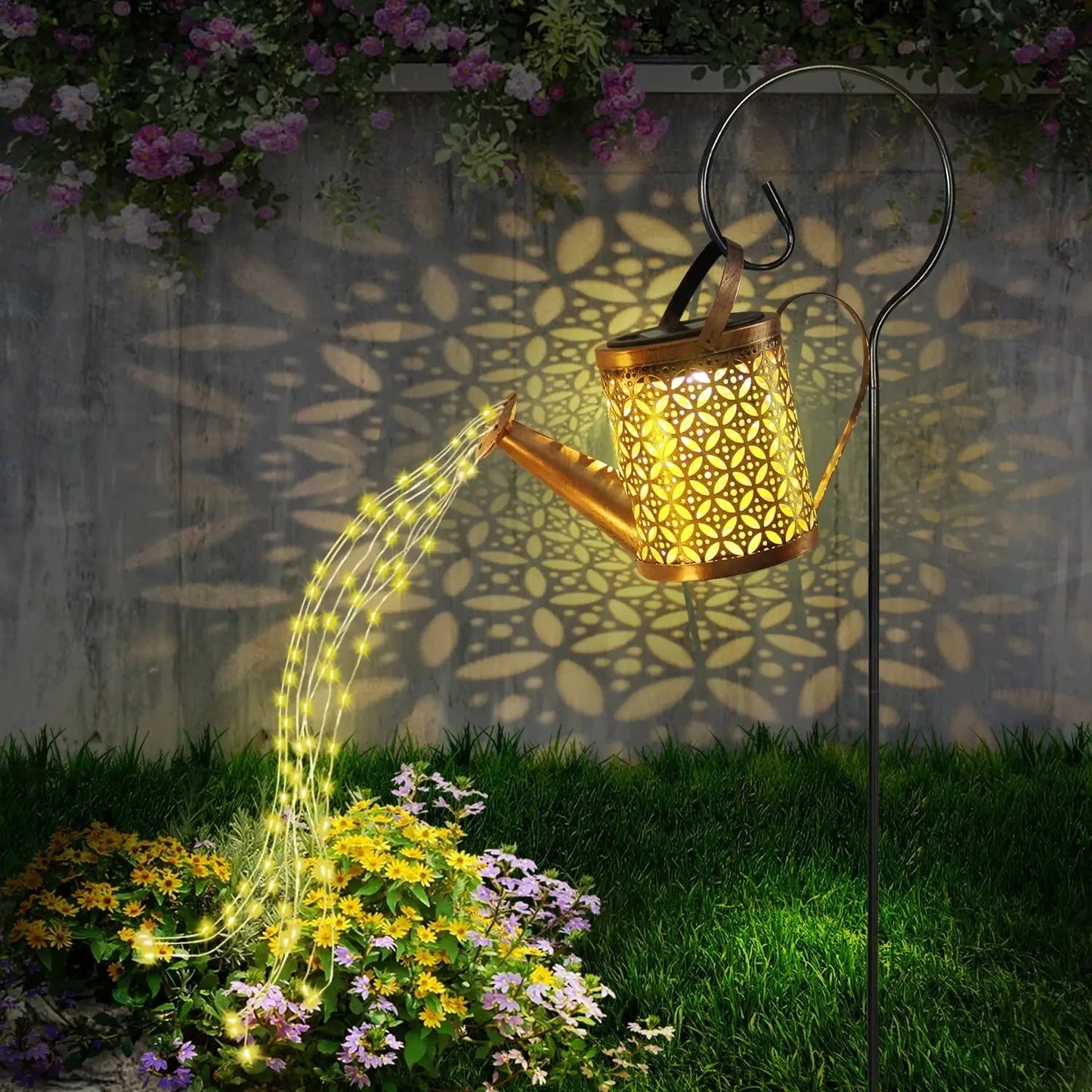 Metal Lantern Solar Watering Can