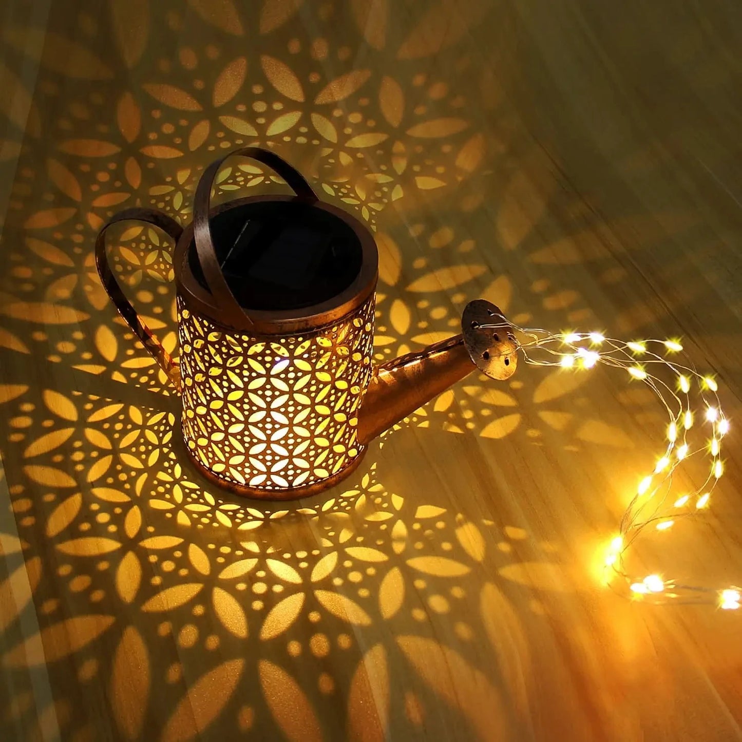 Metal Lantern Solar Watering Can