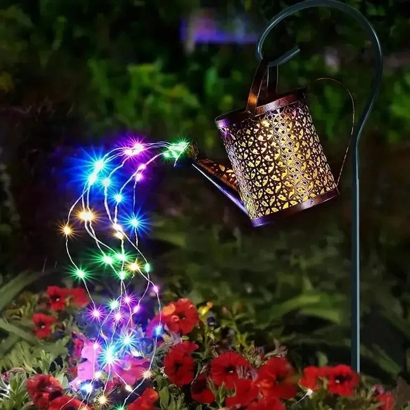 Metal Lantern Solar Watering Can