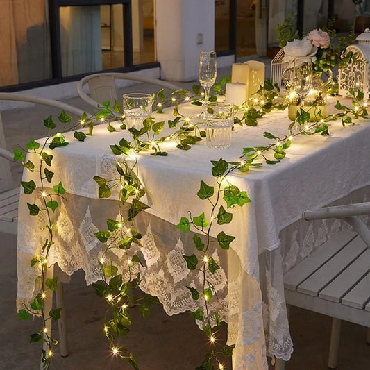 Artificial Green Leaf String Lights