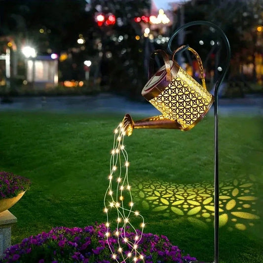 Metal Lantern Solar Watering Can
